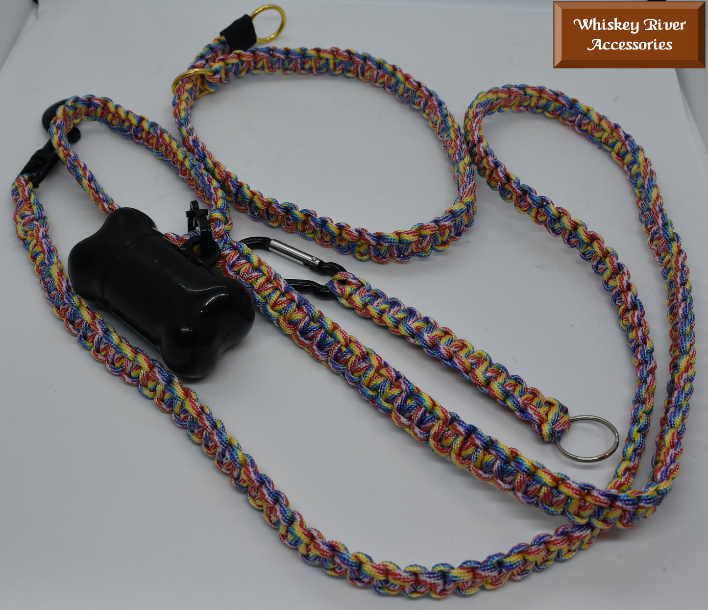 Dog set - Lead, collar, bag dispenser & keychain