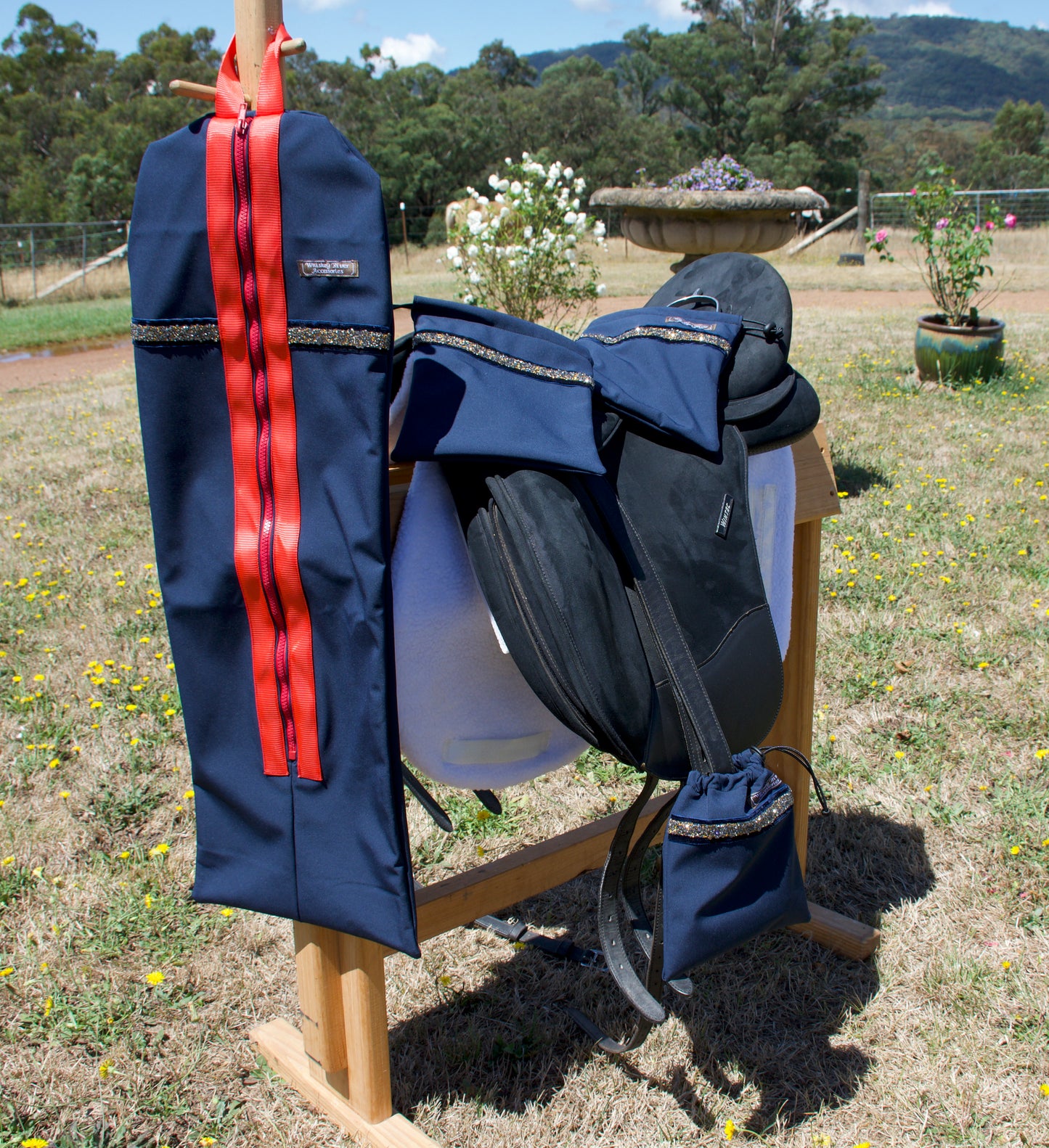 Matching set - Bridle Bag, Stirrup Covers & Spur bag